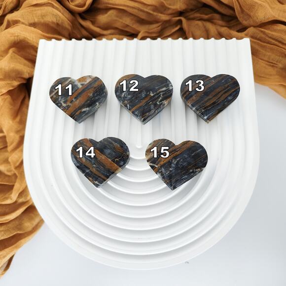 Brazilian Blue Zebra Jasper Heart Crystal Carving - Picture 10 of 10